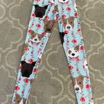 Blue and Brown Cartoon Dog Print Leggings Photo 6