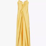 ZARA  golden Yellow Maxi satin corset bodycon formal Dress evening party wedding Photo 11
