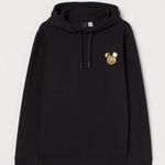 Disney x H&M Black Gold Motif Pullover Hoodie- Size Medium Photo 0