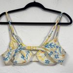 Aurelle Yellow White Lemon Ruffled Bikini Top Women’s S Swimsuit Beach Summer Photo 4