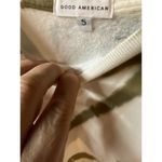 Good American NWT Cropped Sweatshirt 2X Cream Green Tie Dye Fleece Crewneck Knit Photo 3