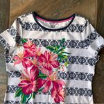 Tommy Bahama Lava Actually Island Navy and White Striped T-Shirt Dress Women’s L Photo 2