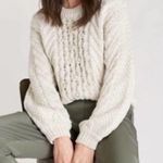 Rebecca Minkoff Rebecca Minkhoff Cream Chunky Knit Fisherman Crewneck Sweater Photo 1