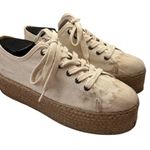 Pull&Bear Platform Espadrille Sneakers Canvas Lace Up Ivory EU 35 Size undefined Photo 0