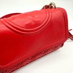 Tory Burch Red Leather Small Fleming Shoulder Bag Chain Crossbody Micro Bag Photo 4
