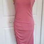 AQUA Women's Ruched Midi Sleeveless Body-con Dress Mauve Size S Photo 0