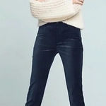 Sundance  NWOT Navy Blue Velvet Trouser Pants Size 10 Photo 0