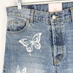 Revice Denim Revice Size 30 Jeans Straight Leg High Rise Light Blue Butterfly Print Front 859 Photo 9