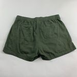 Old Navy  Dark Green Linen Blend High Rise Pull On Shorts L Photo 4