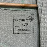 We The Free Free People Waffle Knit Long Sleeve Top Size Small  Green Cowl Neck Photo 1