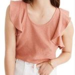 Madewell Texture & Thread Ruffle Sleeve Tank Top Romantic Coral S Photo 0