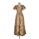 Anthropologie NWT Somerset Maxi in Khaki Floral Tiered Cotton Dress S Photo 4