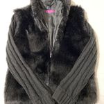 AQUA Faux Fur Black Jacket Photo 0