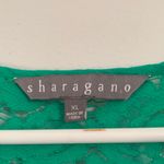 Sharagano  Green Lace-Trim Midi Dress Photo 3