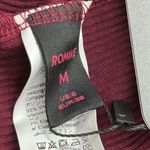 Romwe Faux Fur Removable Collar Burgundy Ribbed Knit Tie Front Bell Sleeve Cardigan M Photo 10