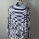 Liz Lange  blue white geometric open front long sleeve cardigan woman’s size XS Photo 2