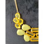 Women's Yellow Statement Bib Necklace With Lobster Clasp Gold Chain Jewelry Photo 4