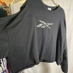 Reebok  3X 22-24W Womens Black‎ Long Sleeve Camo Logo Crop Top Sweatshirt Photo 6