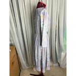 shirt dress floral pleated pastel purple seafoam Photo 7