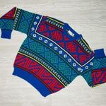 Vintage steel slopes geometric 80s 90s retro long sleeve shirt ski sweater lg Blue Photo 0