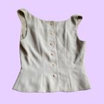 Jones New York Vintage 90s Greenish Khaki corset tank top with button up back π₯ Photo 0