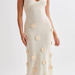 Chic Cream Floral Maxi Dress White Size L Photo 0