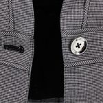 White House | Black Market WHBM Micro Check Ruffle Trim 3/4 Sleeve Lightweight Career Blazer Size 6 Photo 6