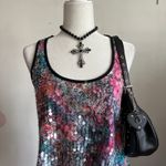 Pink Sequin Tank Top,‎ Mermaidcore, Coquette, Rave, Baddie, Retro, Medium Photo 2