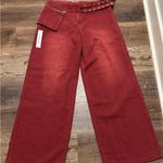 Princess Polly  Paltrow Mid Rise Wide Leg Cargo Jeans Washed Burgundy. Photo 0