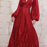 Alexis  Salomo V-neck Geo Striped Pleated Maxi Dress Photo 3