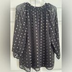 Crown & Ivy Black & Gold Flowy Top Photo 1