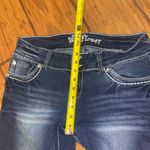 Wall Flower  bling Y2K capri jeans dark wash denim bedazzled pockets EUC size 9 Photo 5