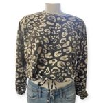 Know One Cares Womens Leopard Print Fleece Pullover Photo 4