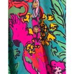 Lilly Pulitzer Elsa Shake Your Tail Feathers 100% Silk Blouse Green Magenta sz S Photo 6
