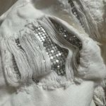 The Kooples The Koople Women Ripped White Denim Shorts Size 30 High Waist With Belt Photo 2