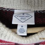 st. john's bay  Red &Beige Knit Plaid Long Sleeve Women's Sweater Med. Photo 1
