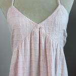 Aerie  Low Back Maxi Dress Pink Soft Cotton Linen Blend Spaghetti Straps Size S Photo 4
