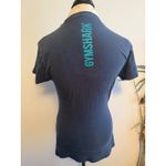 Gymshark  Women's Graphic T Shirt Navy Blue Turquoise Logo Size S flaw Photo 1