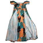 Tropical Print Dress Orange Size XXL Photo 2