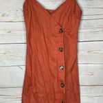 Sky And Sparrow • Mini Dress • Burnt Orange • Small • Large Buttons Photo 9