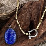 18K Gold Plated Carabiner Screw Lock Necklace Stainless Steel Womens Jewelry Photo 9