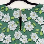 Draper James Women's XS Green Floral Long Sleeve Smocked Blouse Lined Top Photo 7