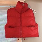 Cropped Red Puffer Vest Photo 0