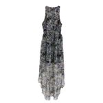 ZARA  Sleeveless Chiffon Floral High Low A-Line Maxi Sundress Dress M Grey Pink Photo 9