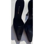 Bebe Women’s Sz 5 Black Crocodile Leather Platform Stiletto Heels Made in Spain Photo 7