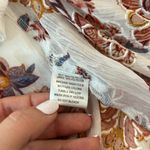 Women small Maxi off the shoulder flower dress elastic neckline waistband strap White Photo 8