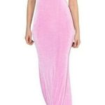 KikiRiki Sleeveless Cutout Plunging Neckline Maxi Dress Pink Size Small NWT Photo 0
