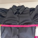 ZARA NWT Bloggers WOMAN FAUX LEATHER MINI DRESS PUFF SLEEVES Size S Photo 13