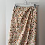 Urban Outfitters  Orange Floral Wrap Midi Skirt Photo 1