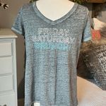 State of Mine Weekend Tee VNeck Gray  Lightweight Cotton Tshirt Womens Small Photo 5